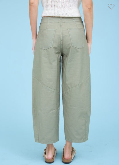Wide Leg Capri  Barrel Pants