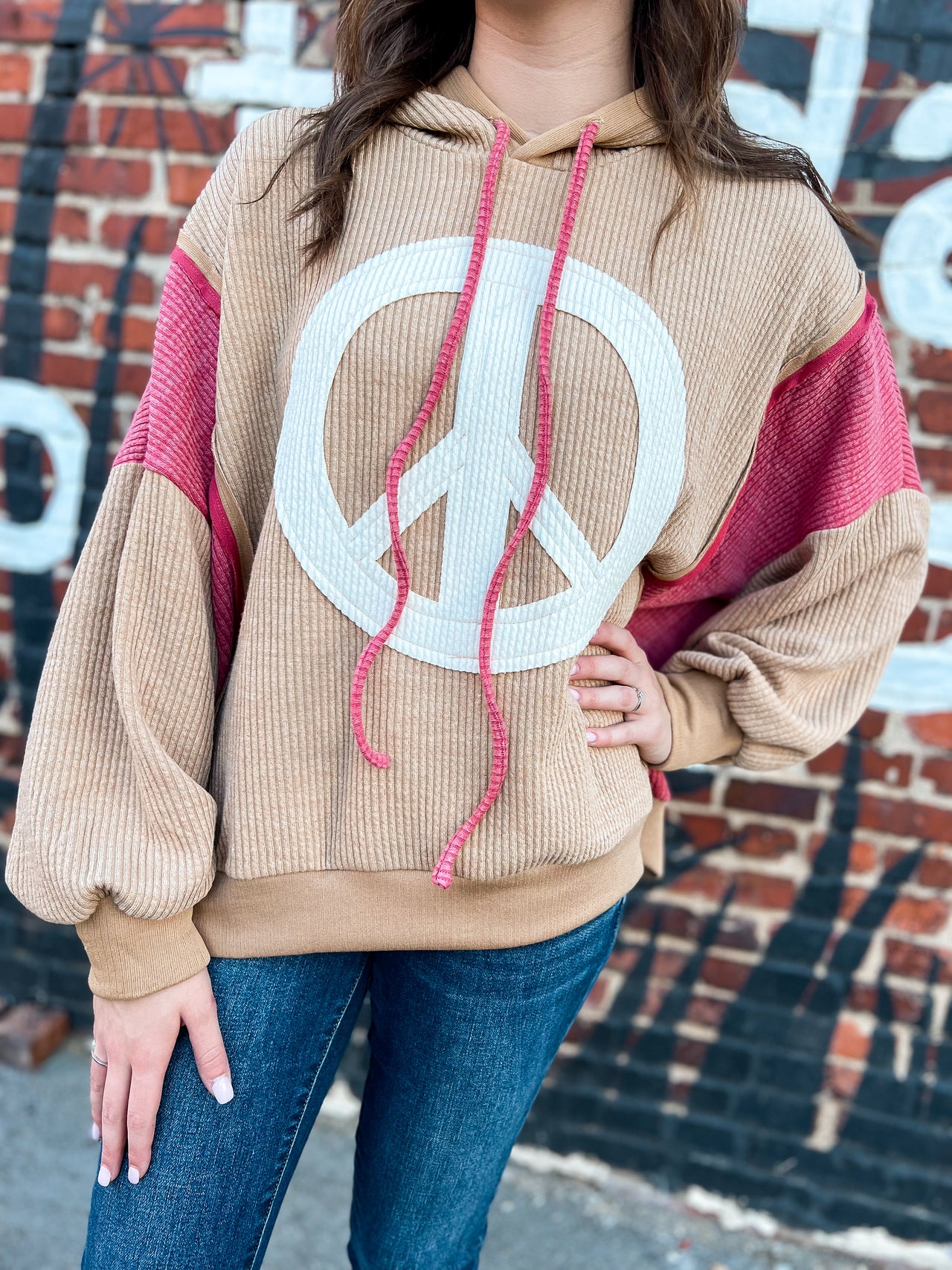 Mocha Peace Sign Top