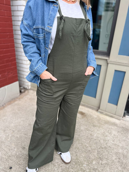 Woven Knot Strap Overalls