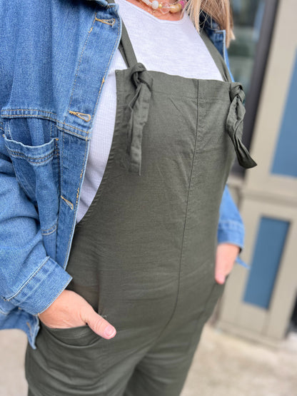 Woven Knot Strap Overalls