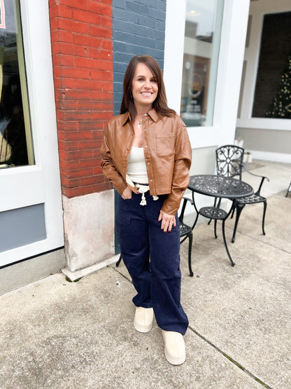 Cropped Leather Jacket