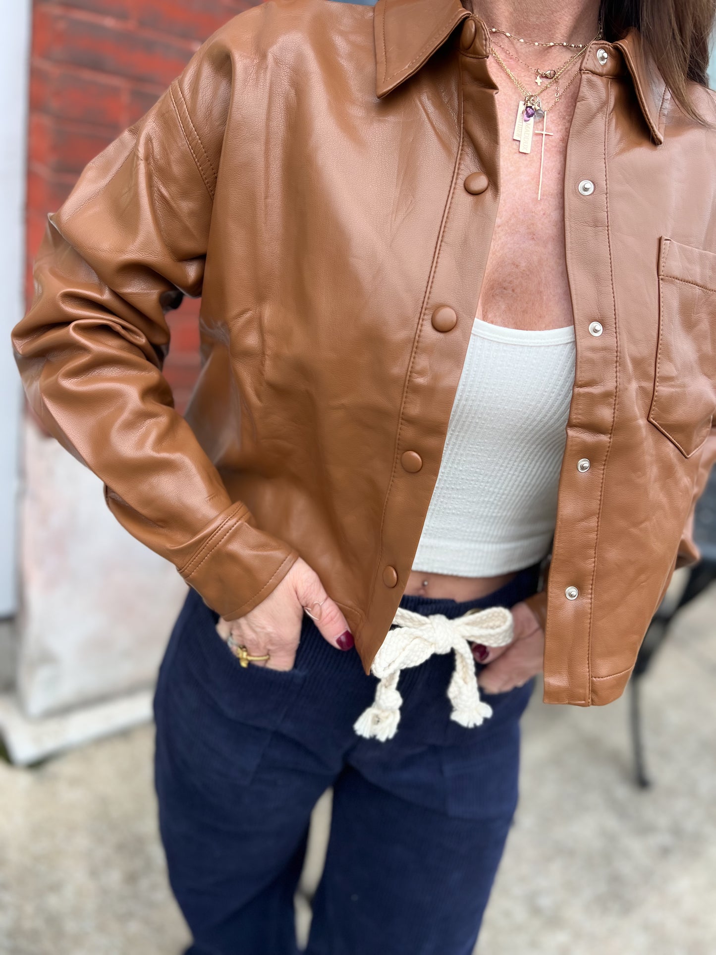 Cropped Leather Jacket