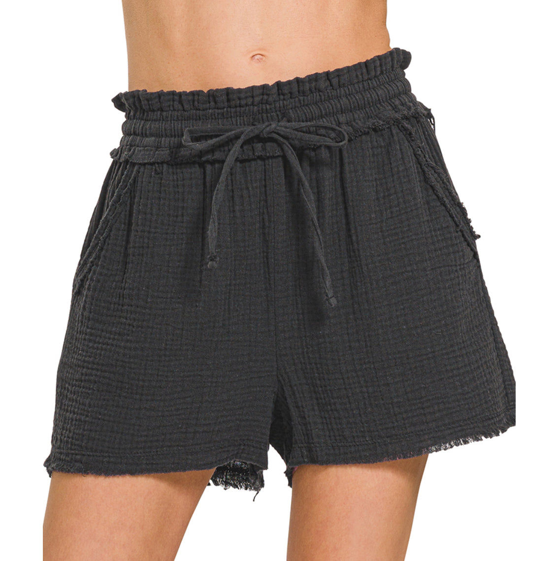 Double Gauze Drawstring Shorts