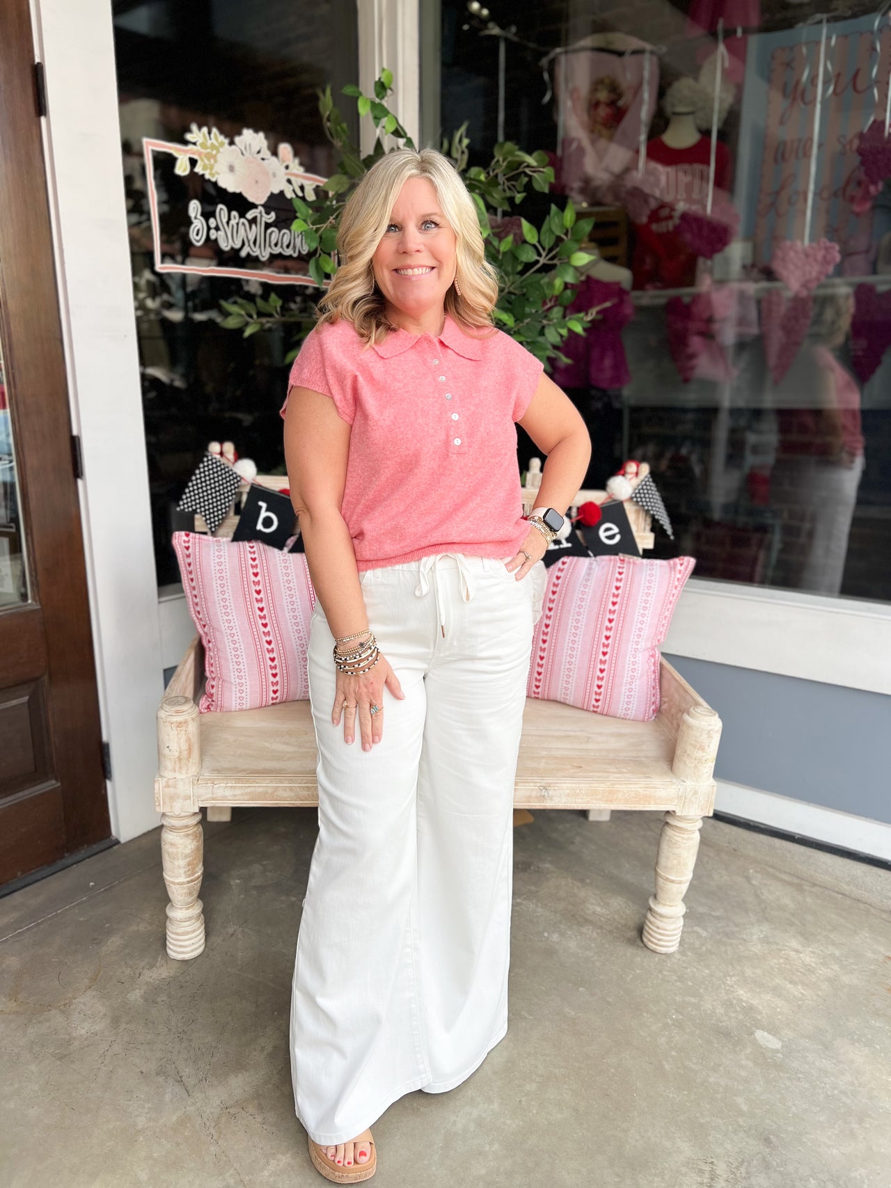 Judy Blue White Featherweight Palazzo Pants