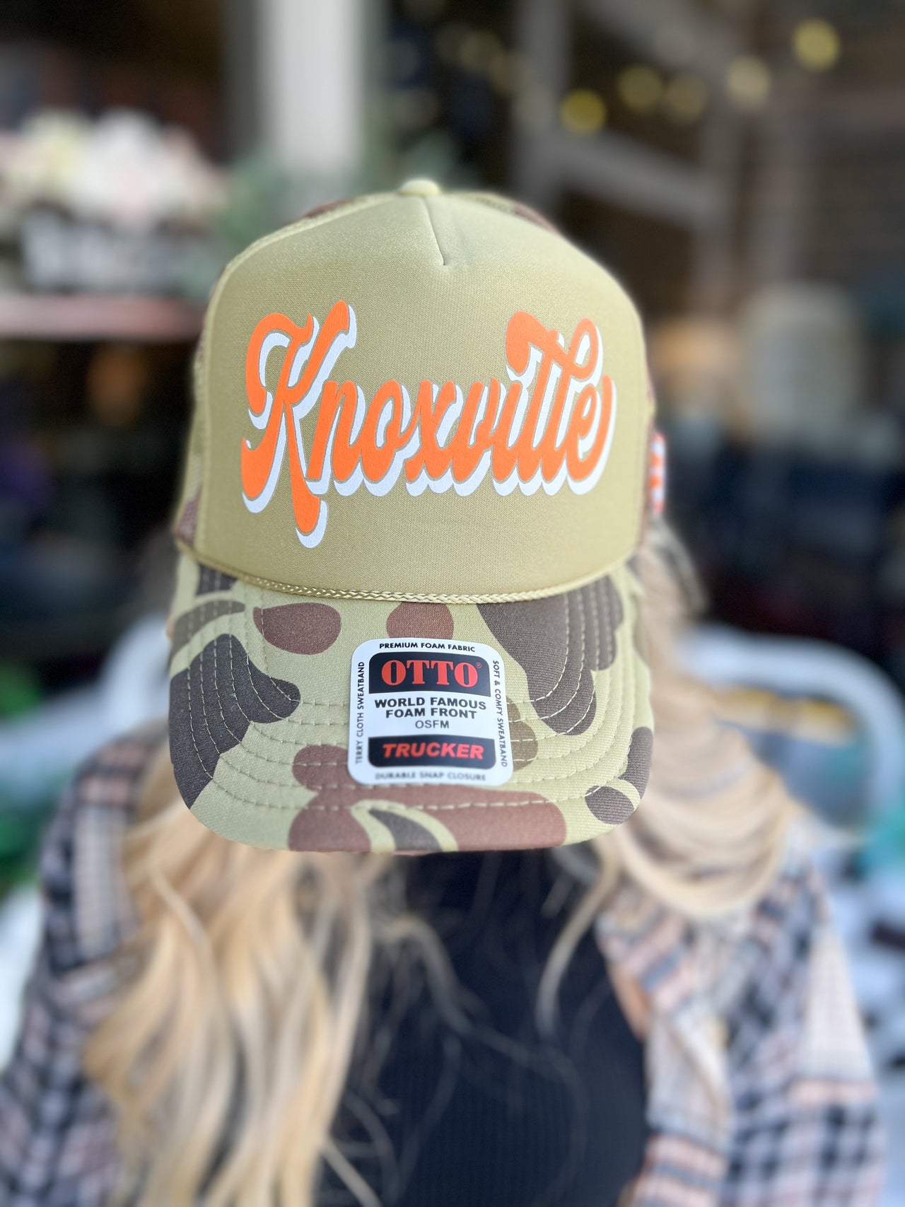 Knoxville, Tennessee Trucker Hat: Green/Camo