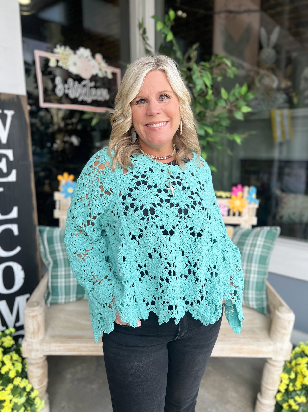 Textured Chenille Crochet Top