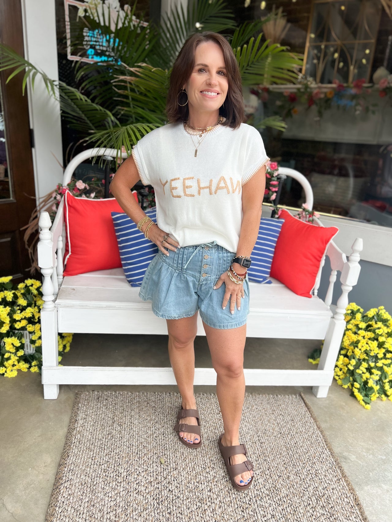 YEEHAW Stitch Edge Sweater