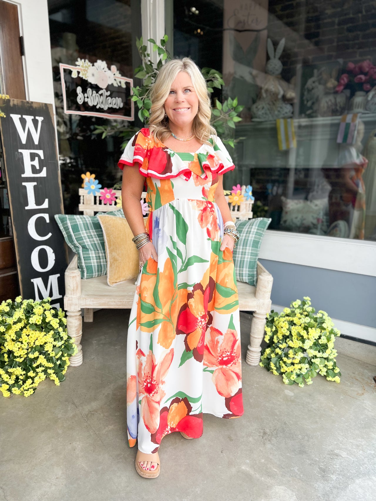Hibiscus Multi Printed Maxi Dress