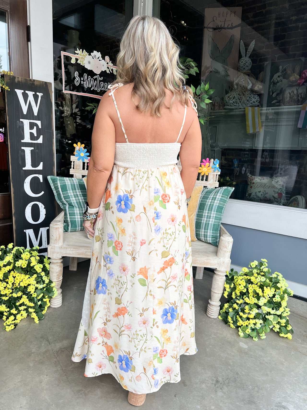 FLORAL LACE FABRIC DETAIL MAXI SLIP DRESS