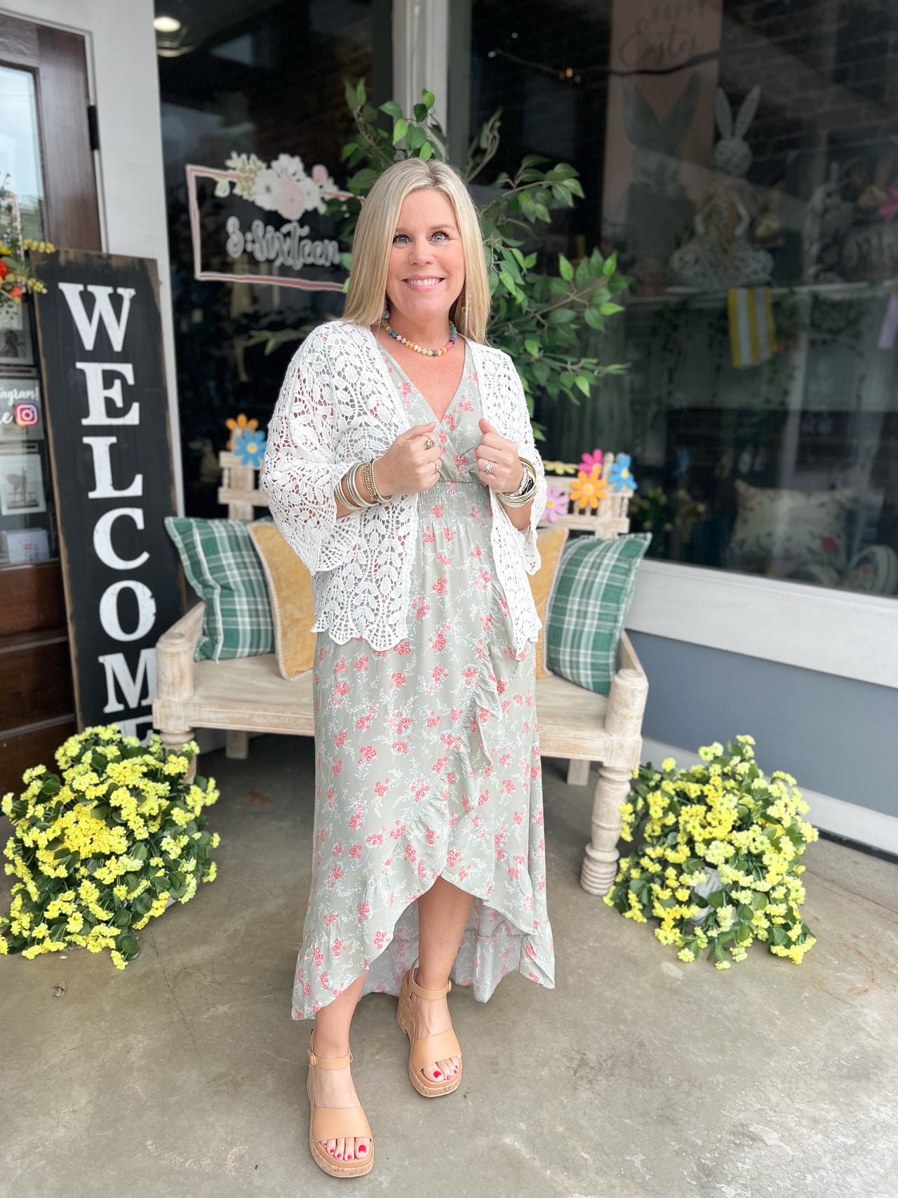 LEAF PATTERN CARDIGAN