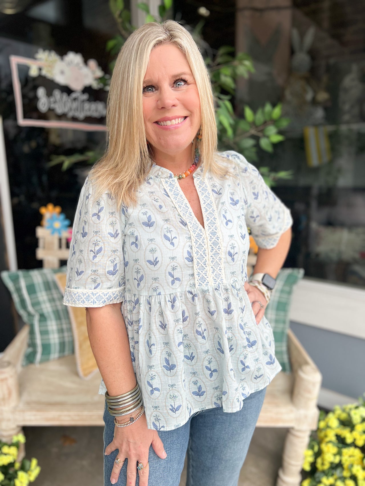 Mint Blue Babydoll Top