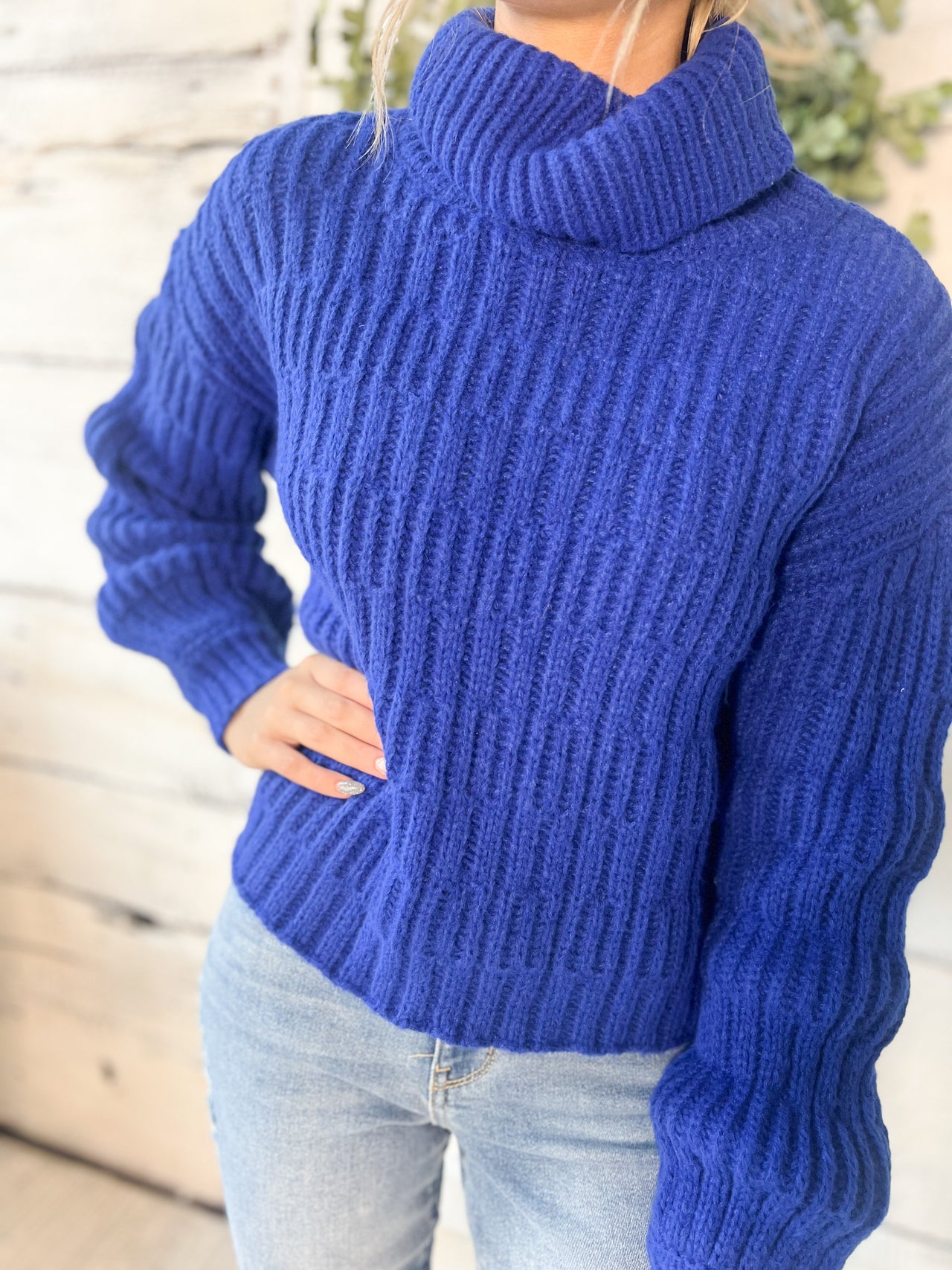 Textured Turtle Neck Sweater