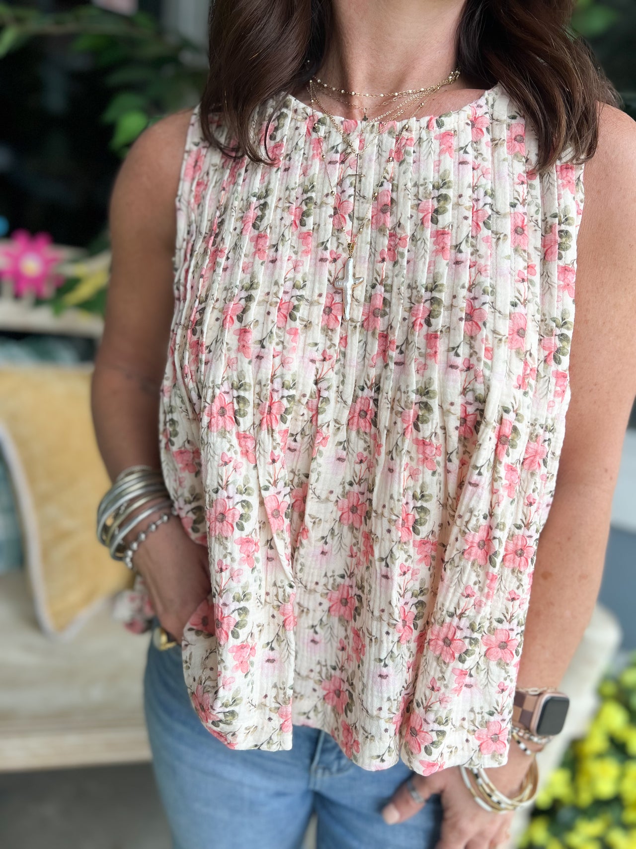 Floral Sleeveless Top