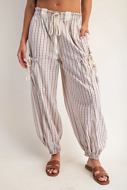 Diamond Striped Ivory Bottoms