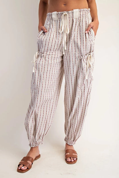 Diamond Striped Ivory Bottoms