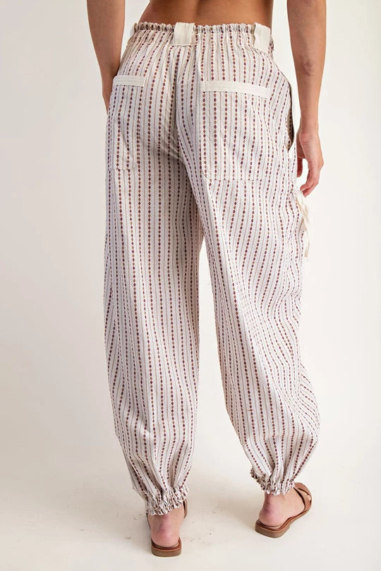 Diamond Striped Ivory Bottoms