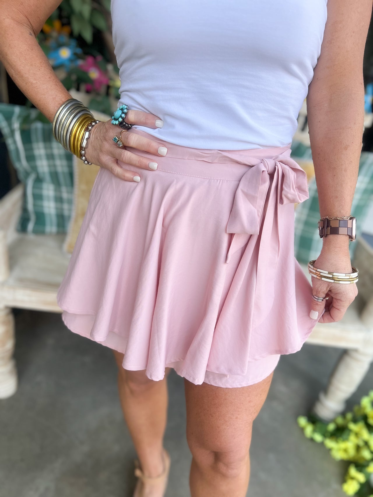 Lt. Pink Woven Skort
