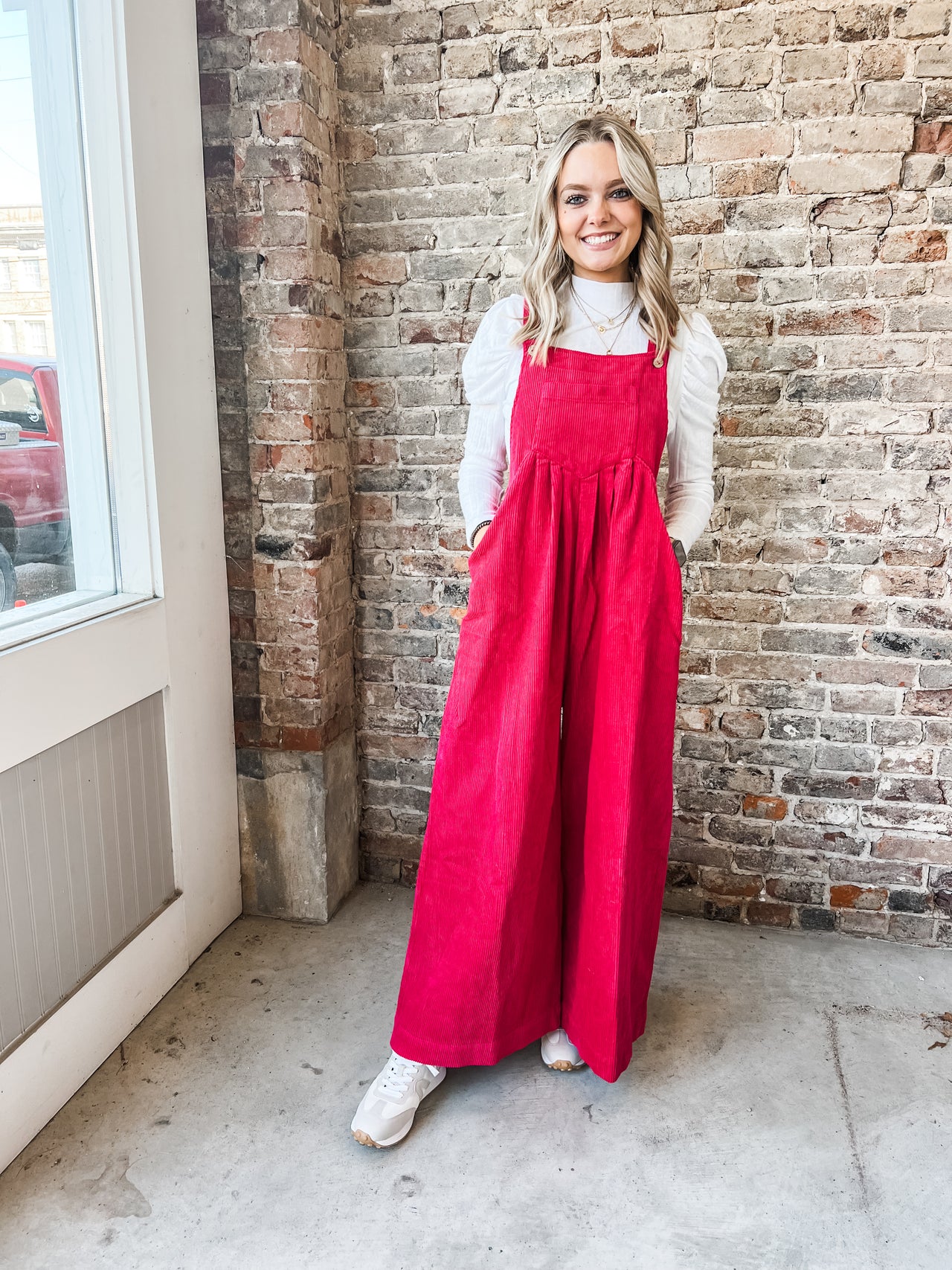 Corded Wide Leg Overalls