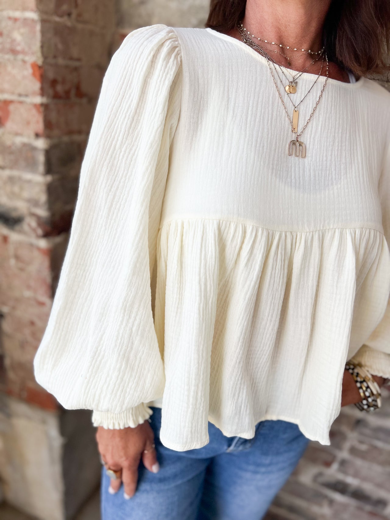 Puff Sleeve Babydoll Top