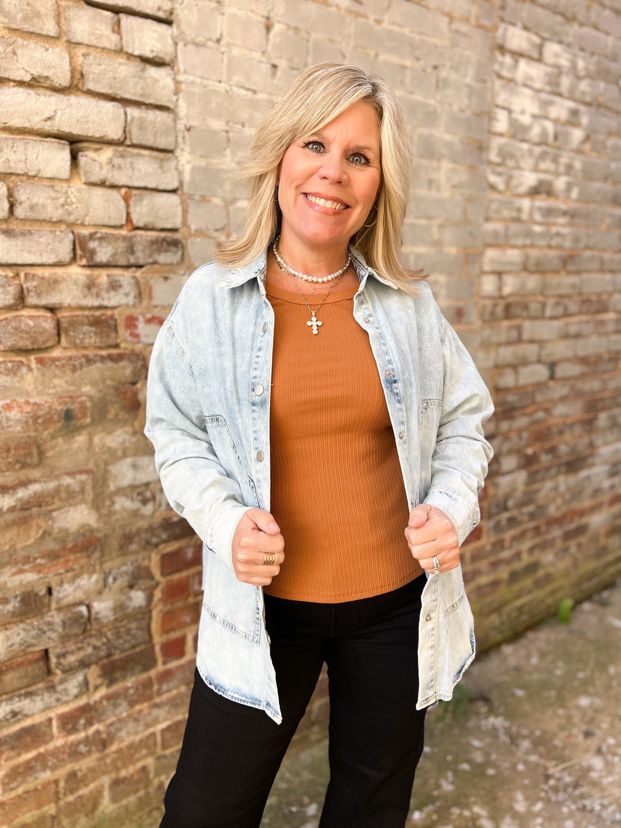 Denim Button Down Top