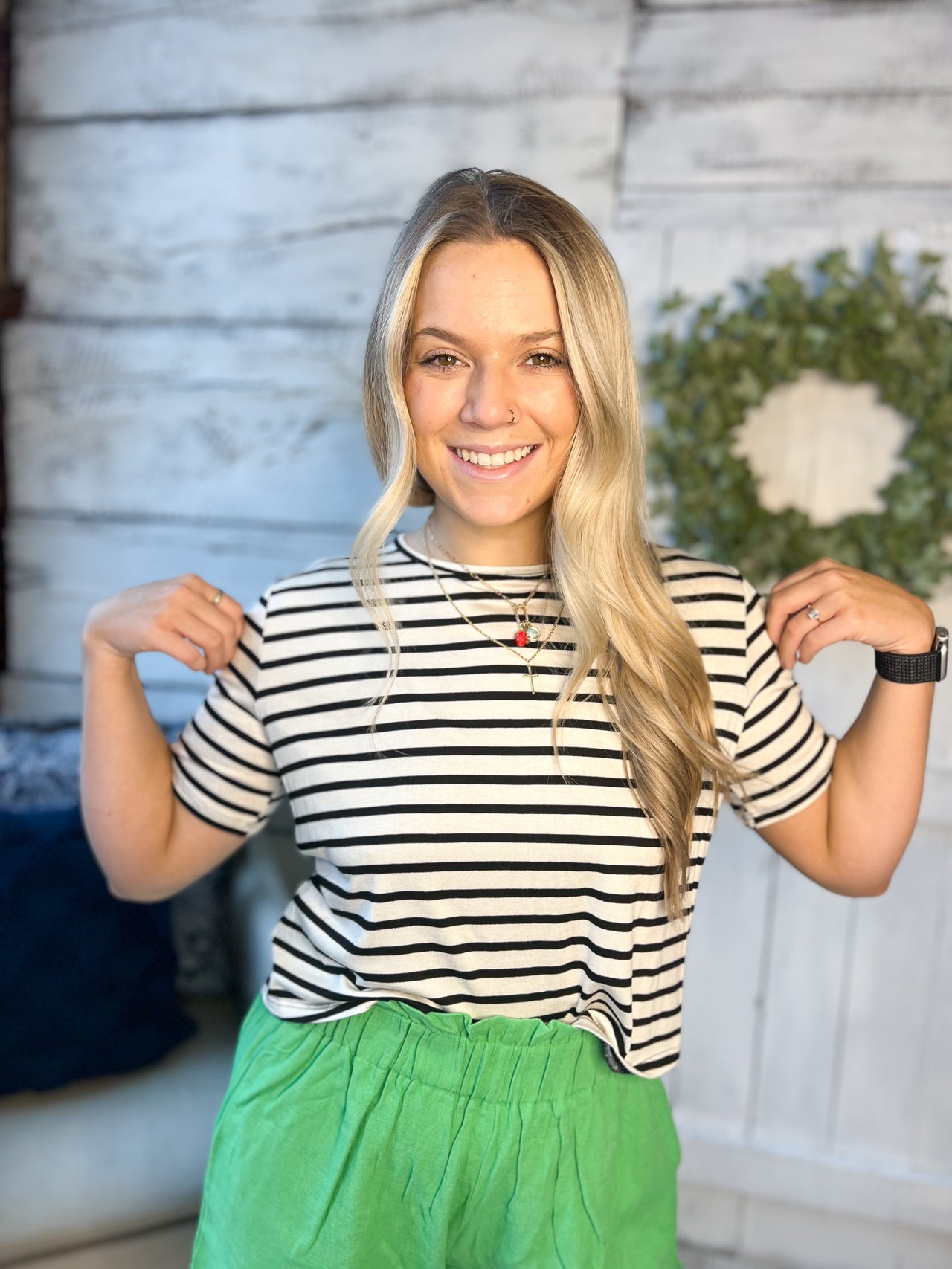 Back Bow Striped Tee