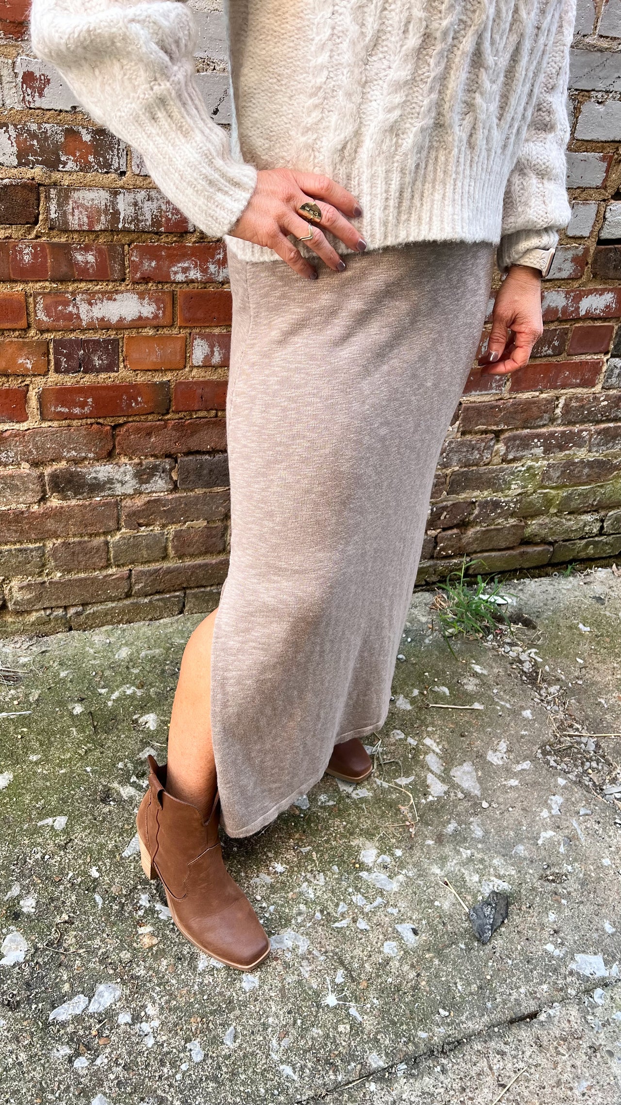 The Taupe Rosey Skirt