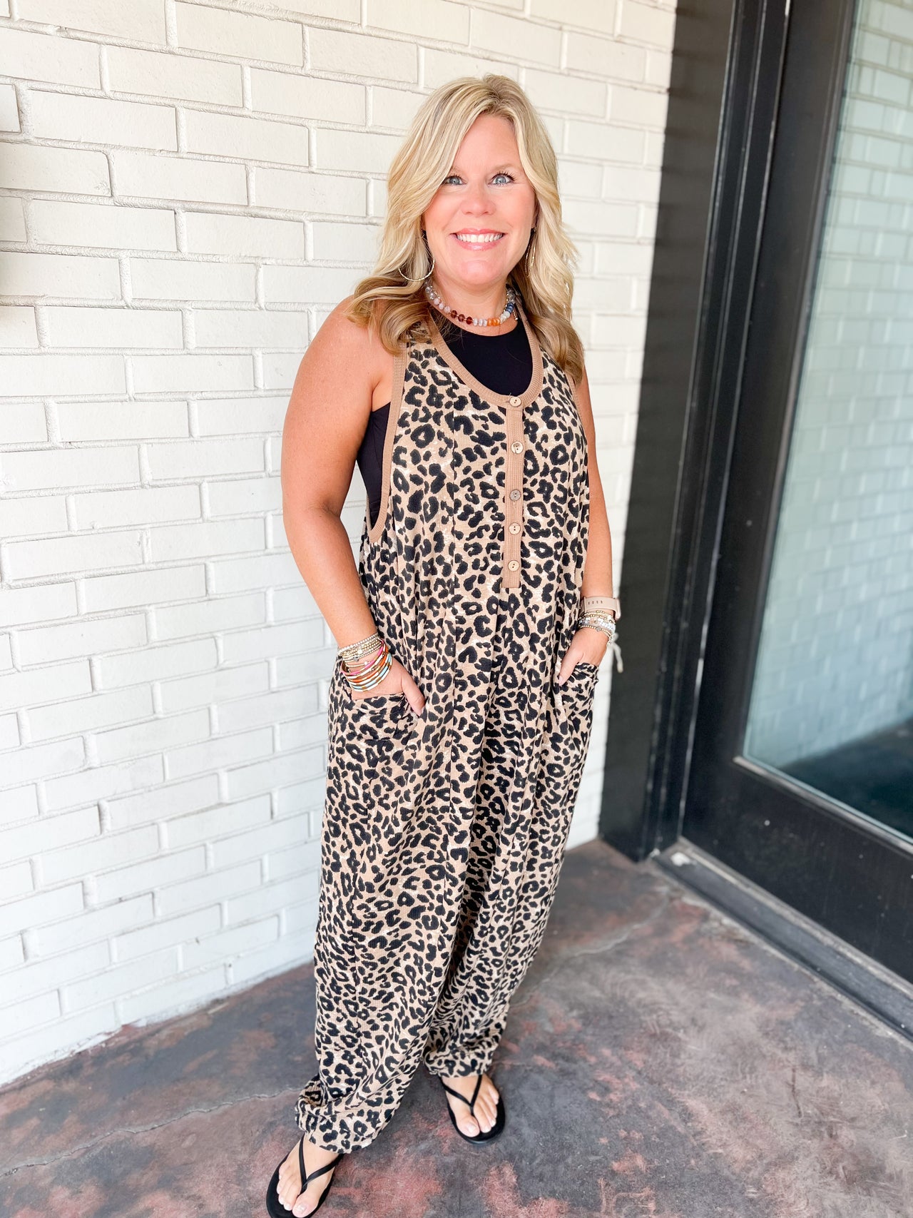 Leopard Thermal Waffle Overall