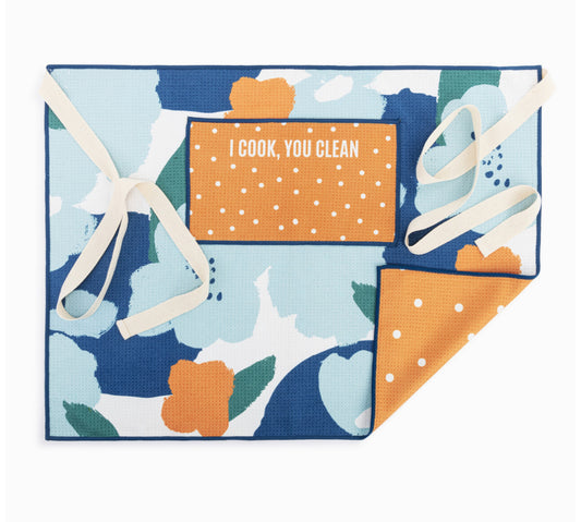 Blue Orange Absorbent Half Apron