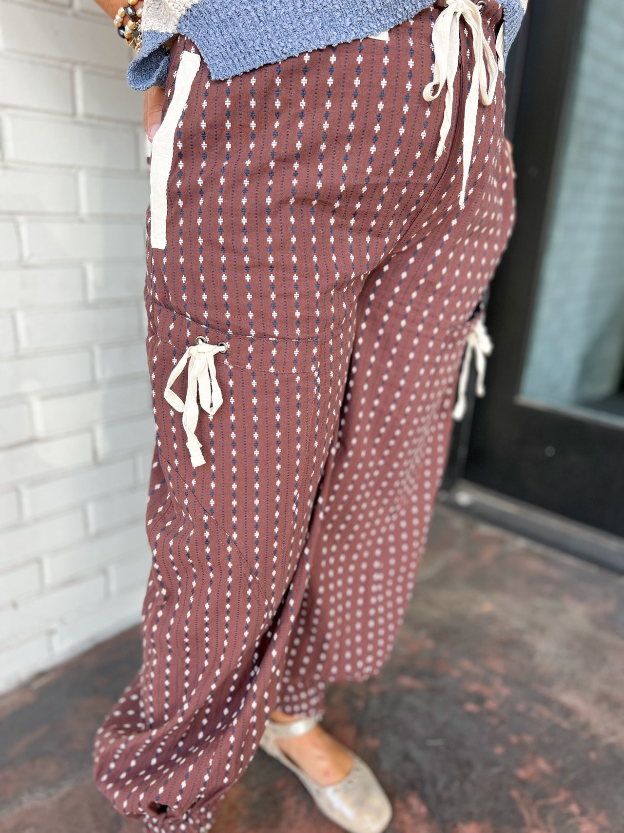Diamond Striped Mocha Bottoms