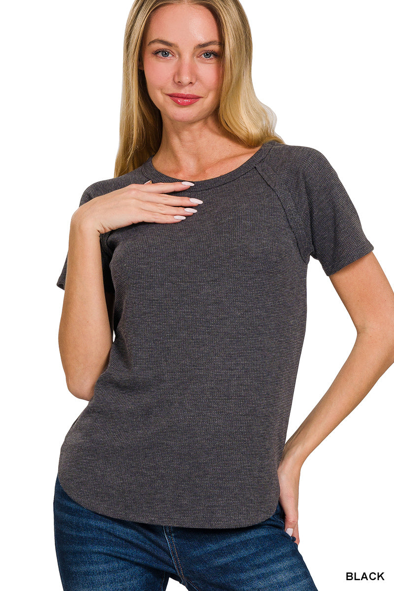 BABY WAFFLE SHORT SLEEVE TOP