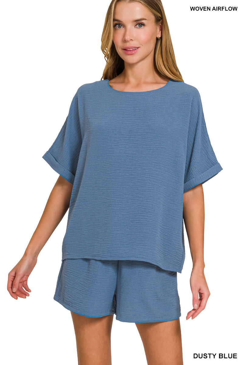 WOVEN AIRFLOW SHORTS SET