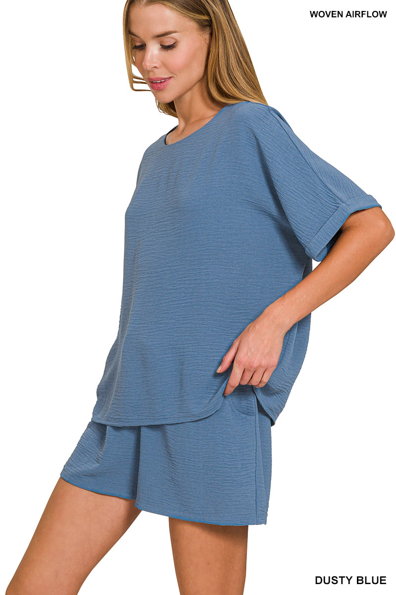 WOVEN AIRFLOW SHORTS SET