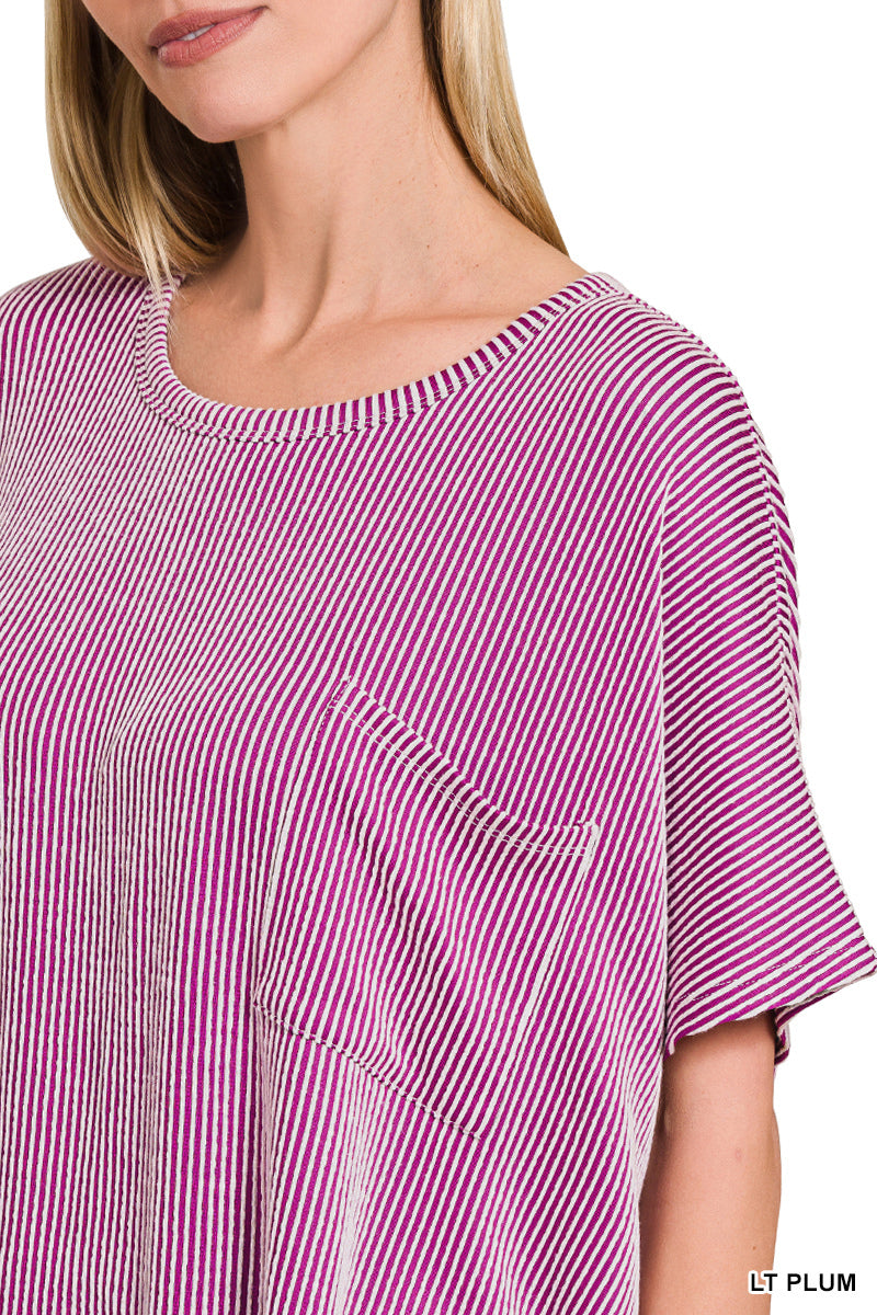 Corded Ribbed Oversized Top