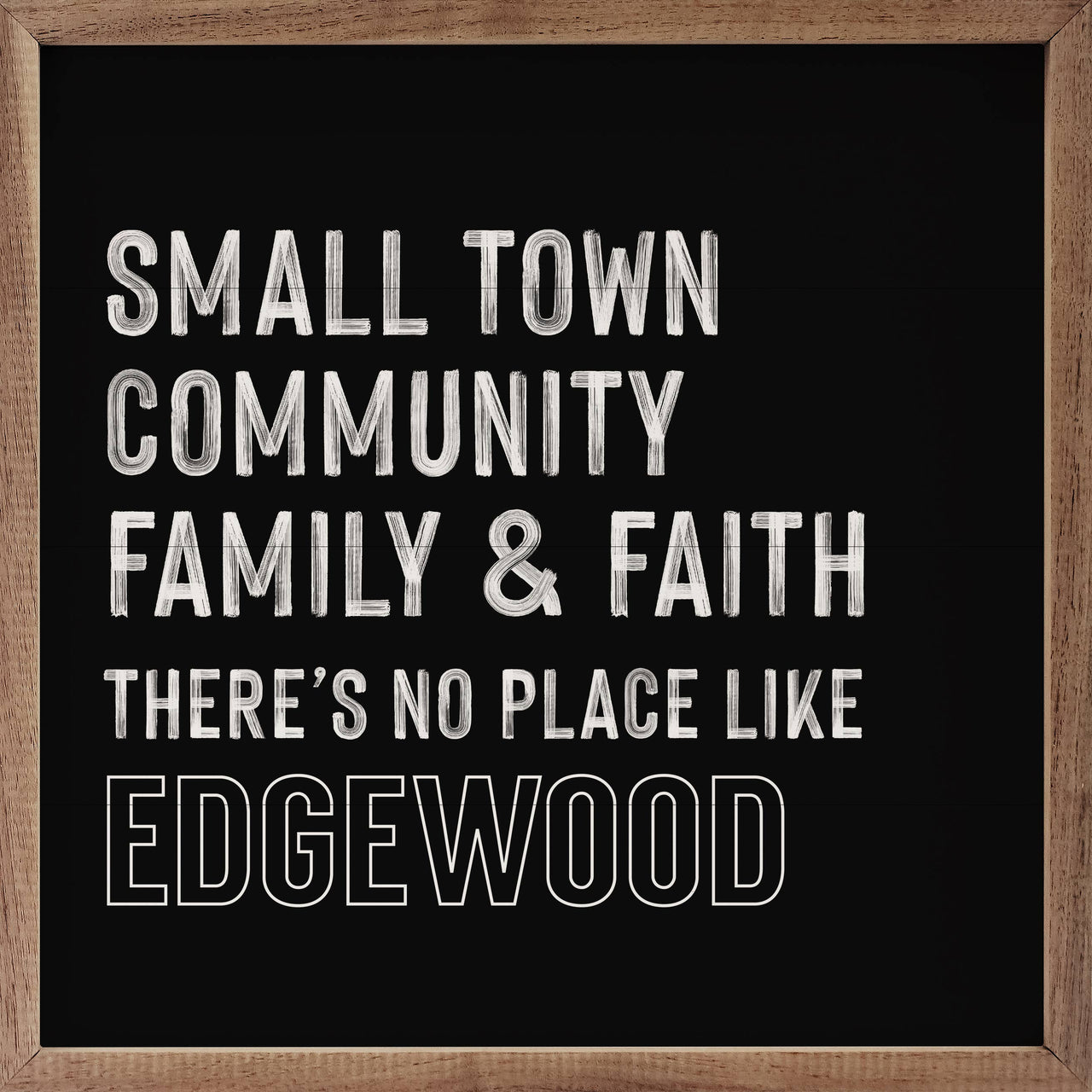 Personalized Town Small Town Black: 12 x 12 x 1.5