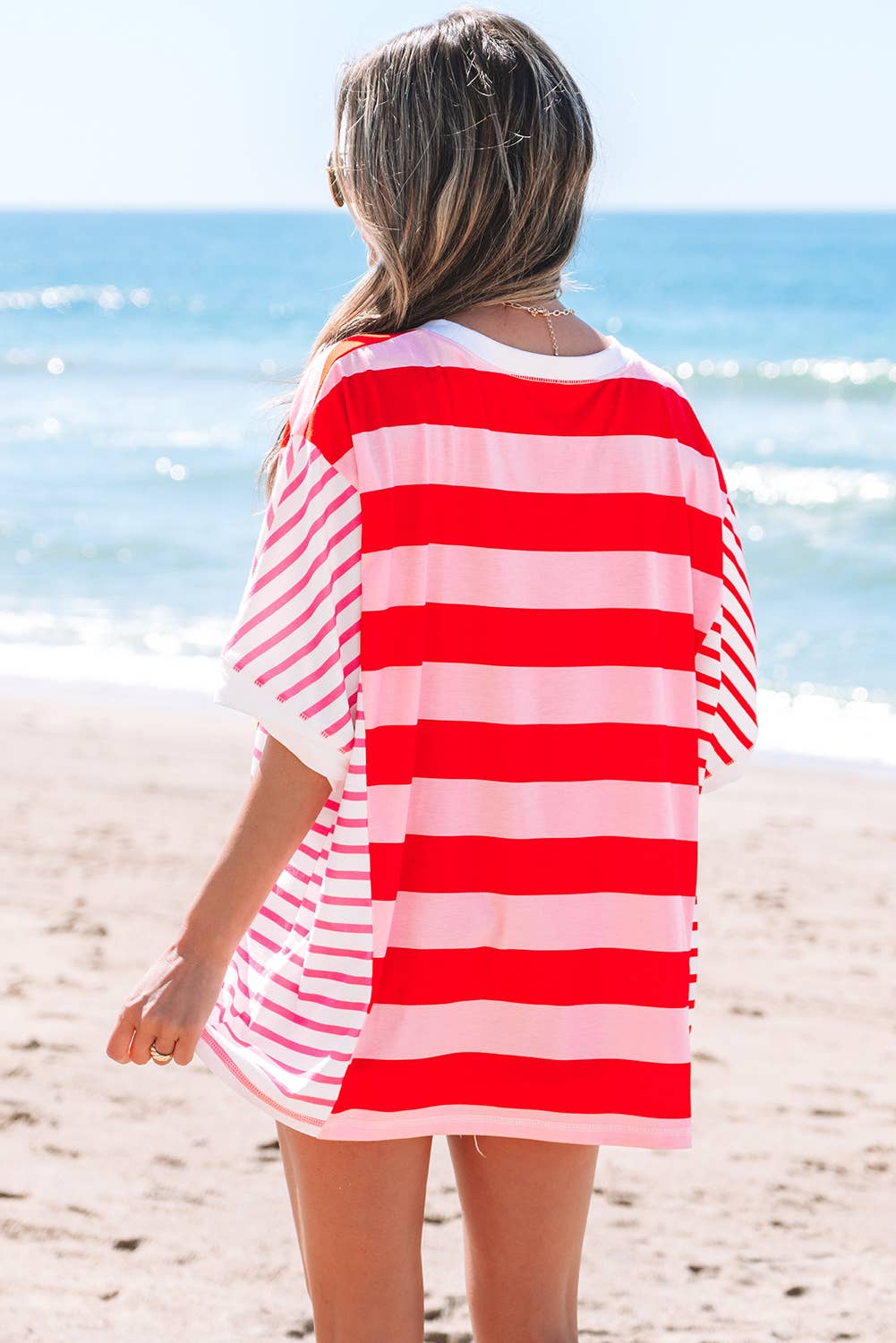 Patchwork  Pink Stripe Top