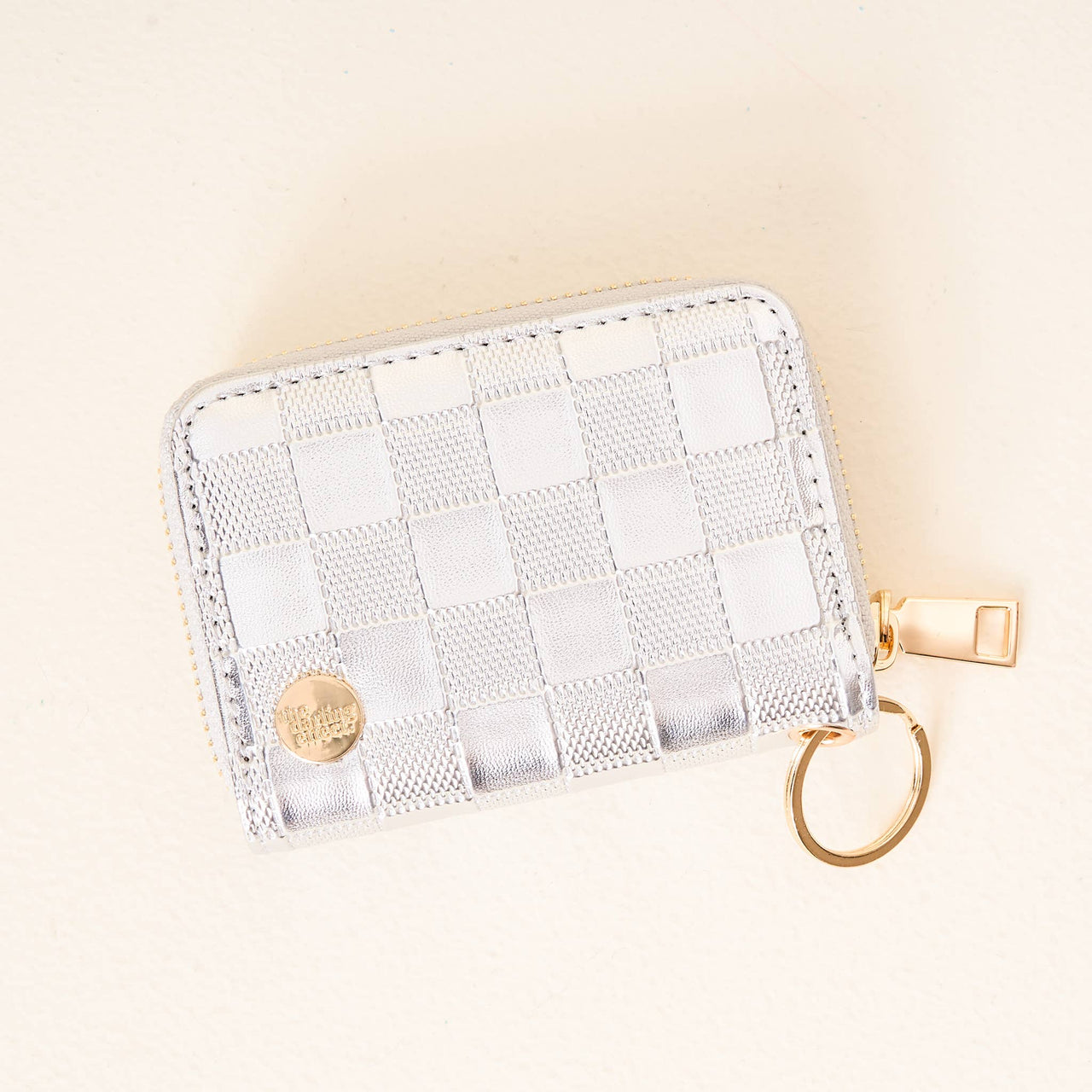 Zip Around Wallet-Metallic Silver