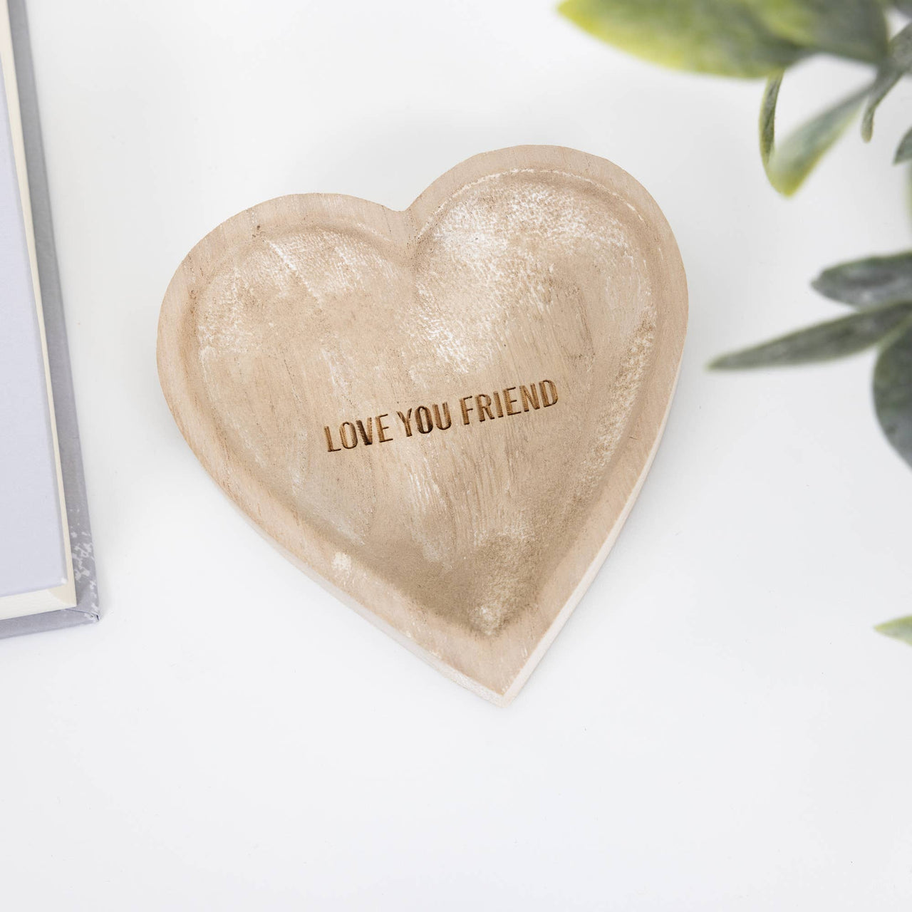 Love You Friend - 4" Wood Keepsake Dish