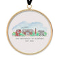 Alabama Skyline Brass & Glass Ornament