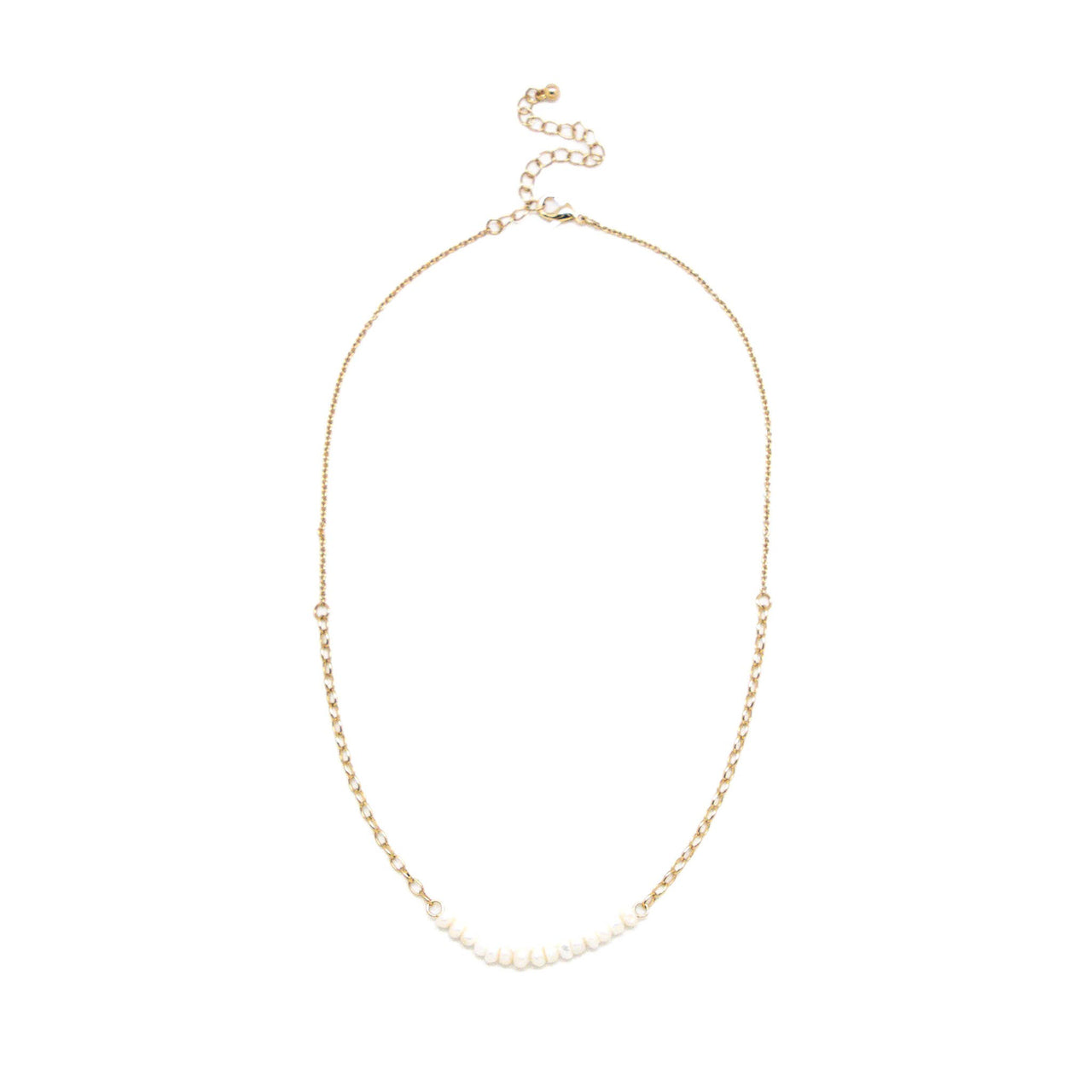 Necklace Gold Paper Clip Chain wFreshwater Pearls 16”w