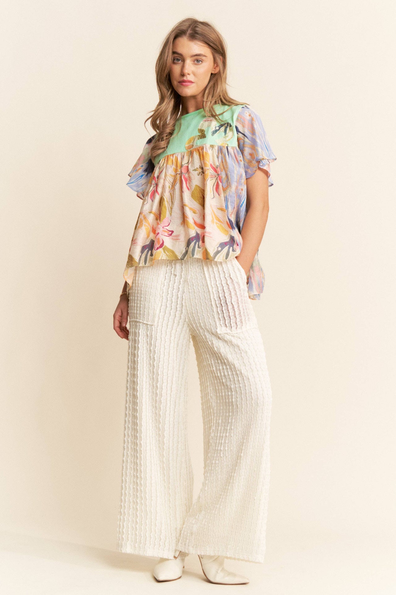 Floral Print Flowy Boho Top