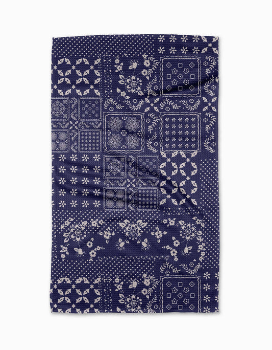 Blossoming Bandanna Blue Tea Towel