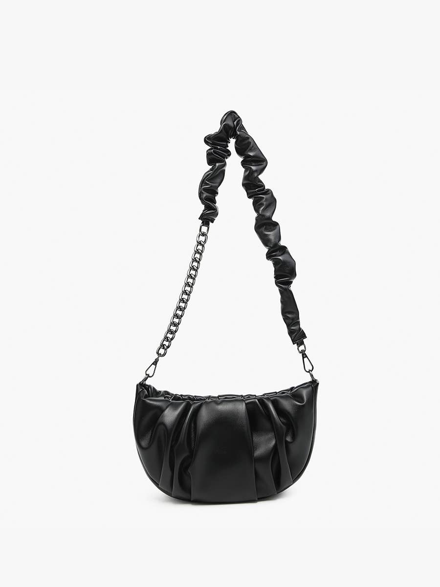 Stockholm Ruched Shoulder Bag: Black