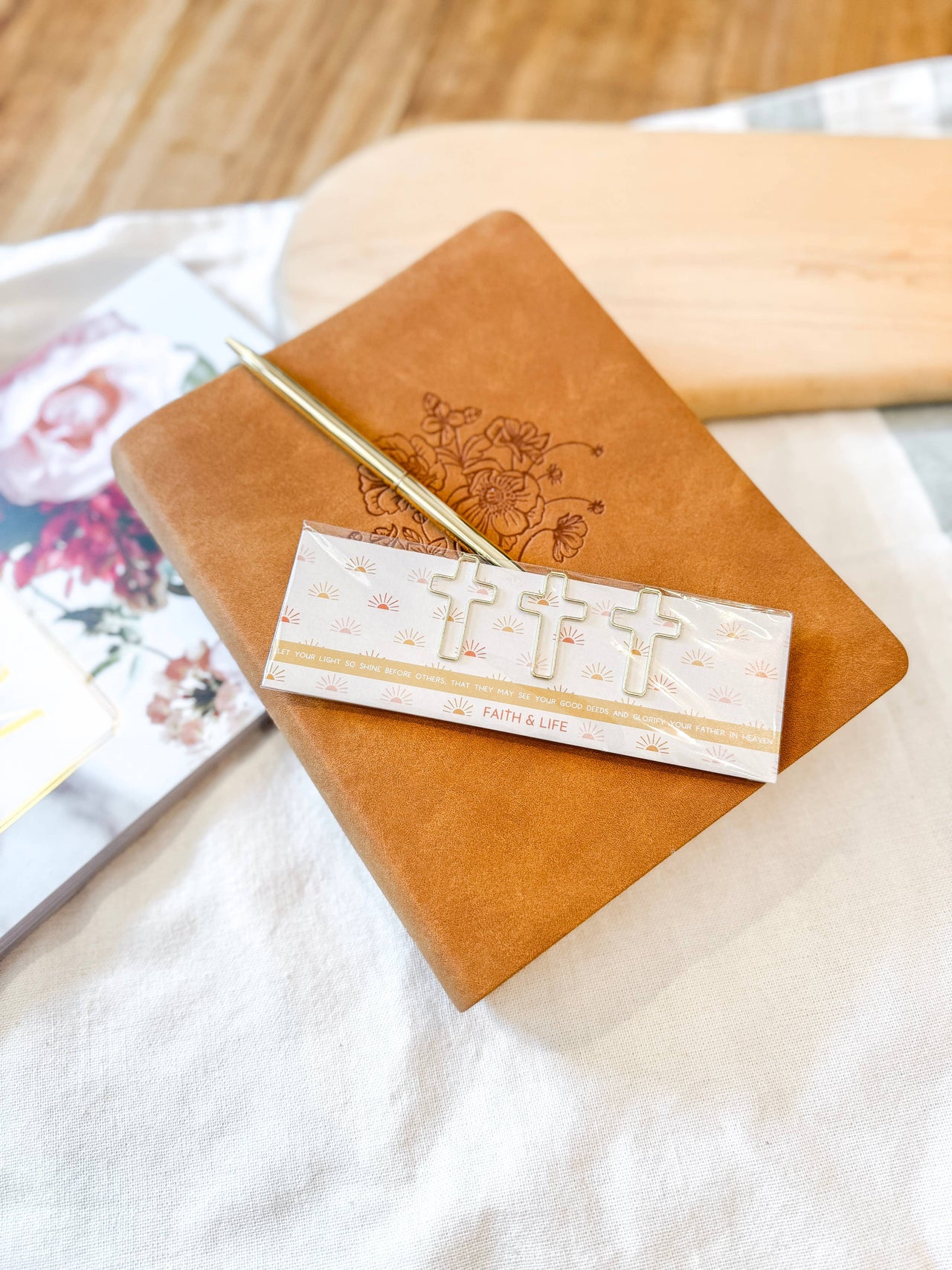 Cross Paperclip and Bookmark Set: Let Your Light Shine