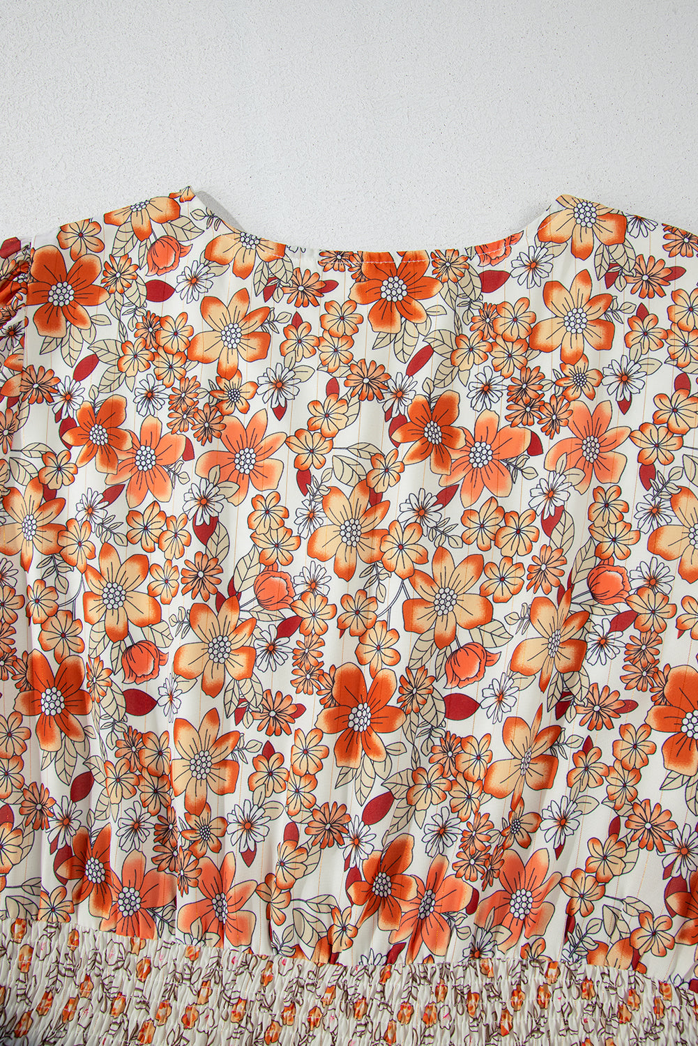 PLUS SIZE Khaki Frill Tiered High Waist Floral Dress