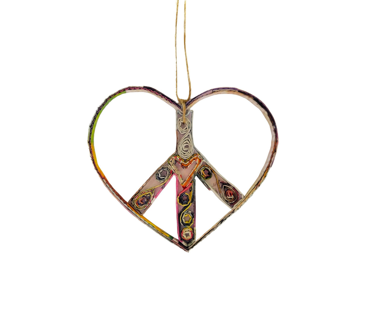 Heart Peace Ornament - Recycled Paper