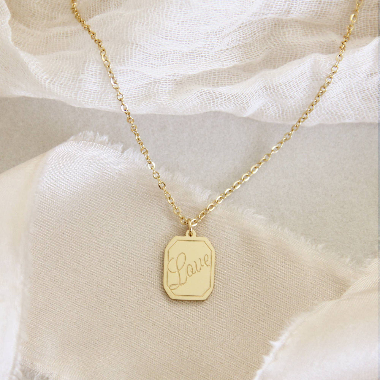 Love Necklace, John 3:16: Yellow Gold